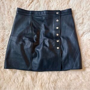 Understated Leather Genuine Leather Miniskirt
